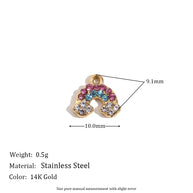 Minimalist Heart Shape Pendant Steel 14K Gold Plated Women