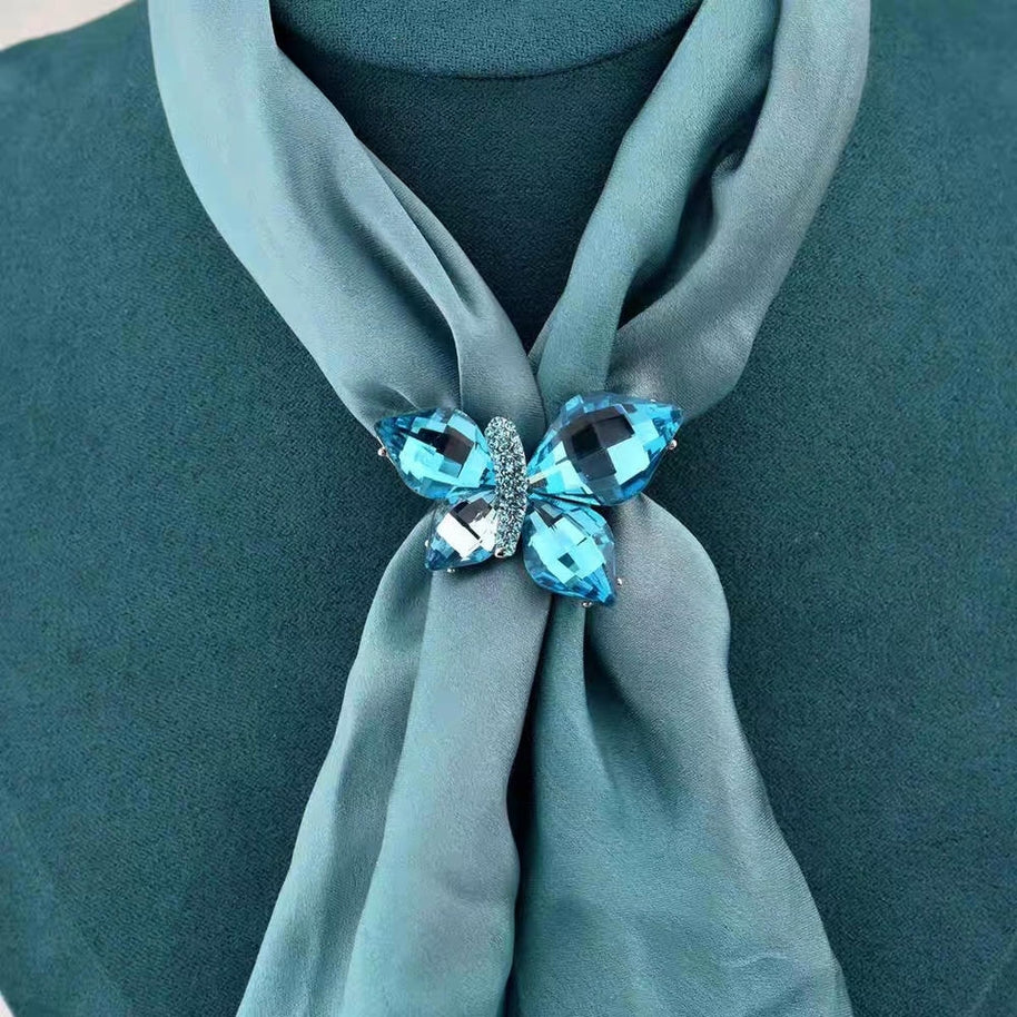 Blue Butterfly Brooch | Crystal Rhinestone Pin | Luxury