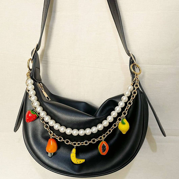 Double-Layered Beaded Fruit Pendant DIY Bag Charm JX251701Q01