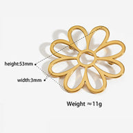 Oversized Floral Brooch | Stainless Steel Statement Pin
