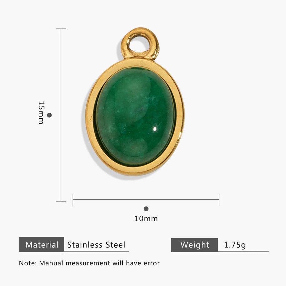 European Vintage Tiger Eye Pendant Earring Charm 18K Gold
