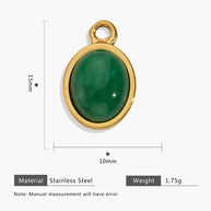 European Vintage Tiger Eye Pendant Earring Charm 18K Gold