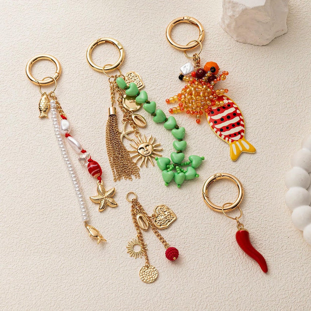 Retro Simple Large Chili Pepper Statement Bag Charm JX252226Q