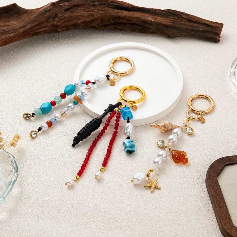 Summer Ocean Boho Beaded Bag Charm Perfect Gift Idea JX252332S