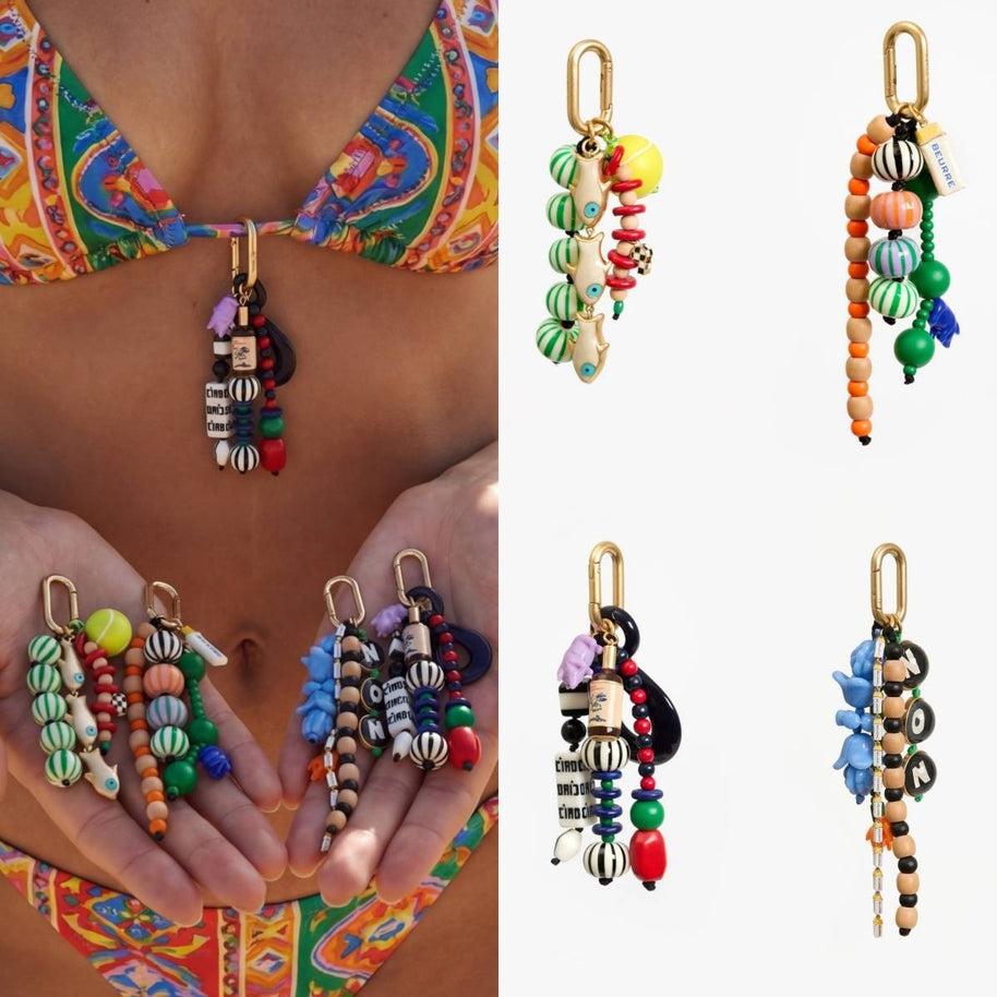 Summer Boho Beaded Colorful Tassel Pendant Bag Charm JX260515R