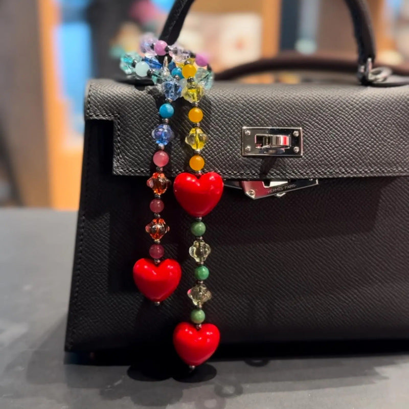 Acrylic Heart Bag Chain Macaron Color Ins Fashion DIY Charm