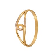 Interlocking Geometric Open Bangle