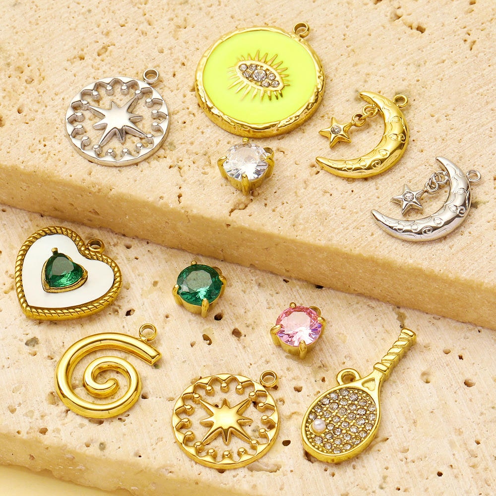 Tennis Racket Pendant | Sporty Chic Love Moon Star Charm