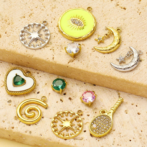 Tennis Racket Pendant | Sporty Chic Love Moon Star Charm