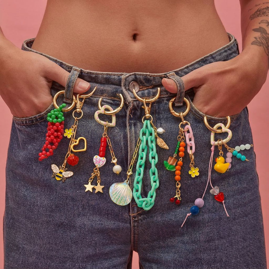 Copper DIY Street Style Keychain Bag Charm Pendant JX251501U