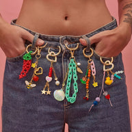 Copper DIY Street Style Keychain Bag Charm Pendant JX251501U