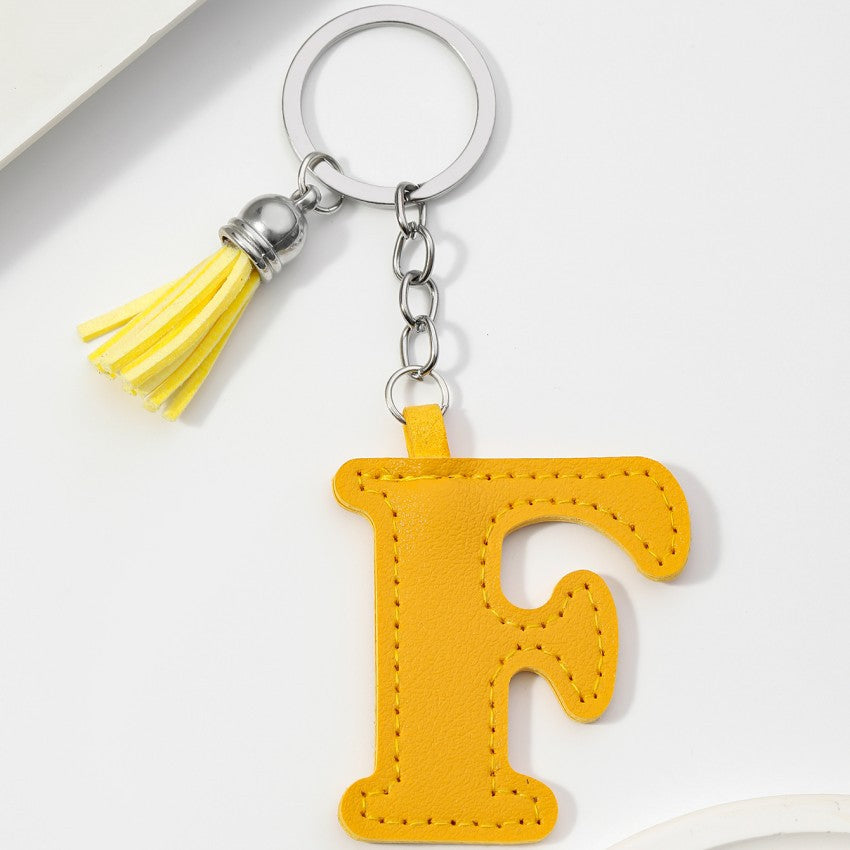 Letter Keychain | PU Leather Tael | Alphabet Charm