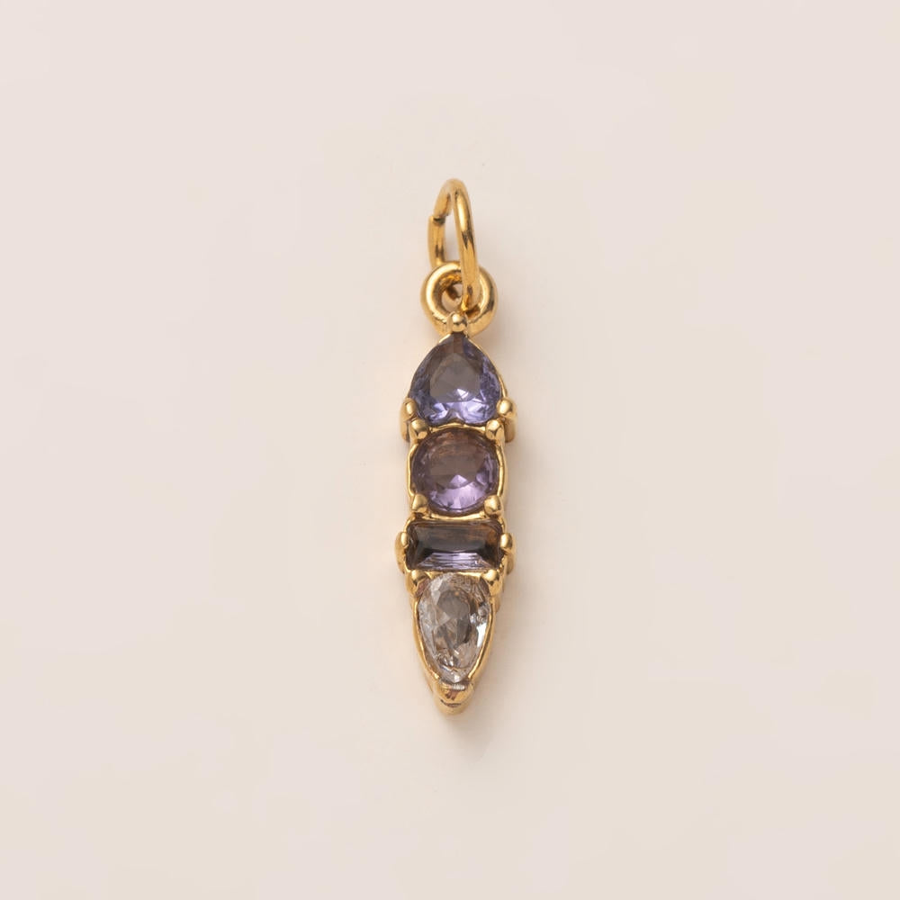 DIY 12 Months Birthstone Zircon Pendant 18K Gold JX24111602M