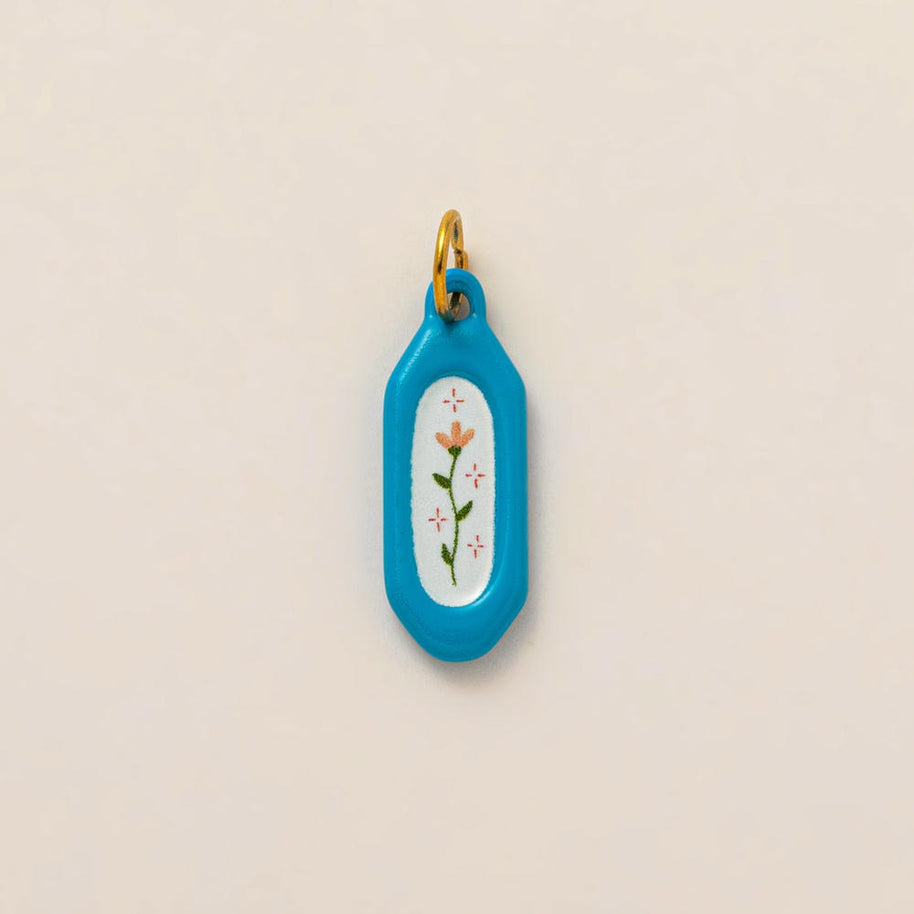 European Cartoon Sea Grass Enamel Pendant 18K Gold Plated