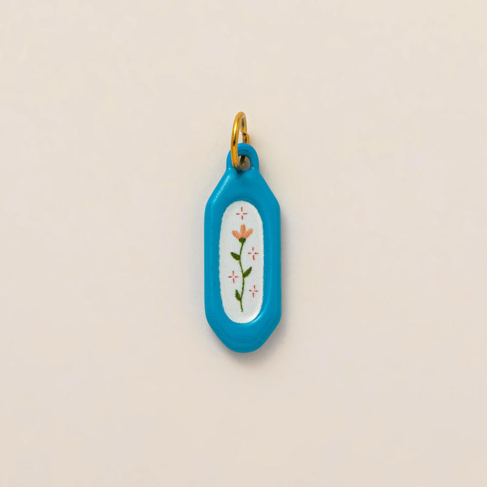 European Cartoon Sea Grass Enamel Pendant 18K Gold Plated
