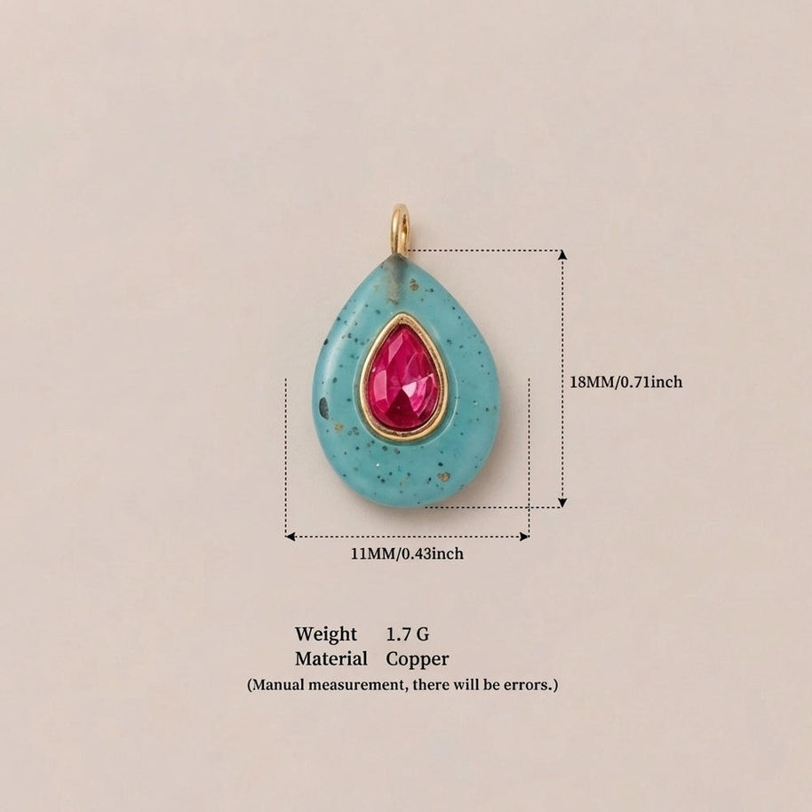 Glass Zircon DIY Pendants Dopamine Colorful Birthstone Charm