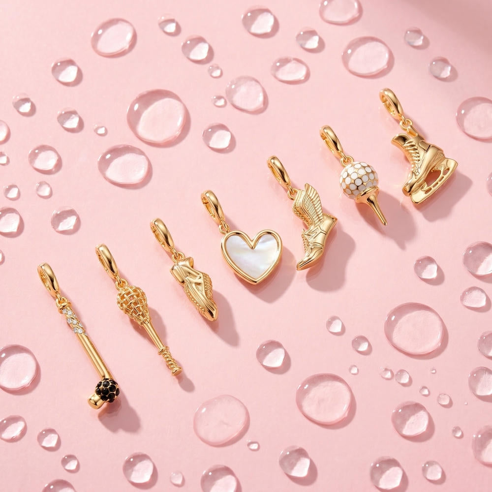 Steel Sneaker Golf Club Cake Pendant Sport Lifestyle Charms