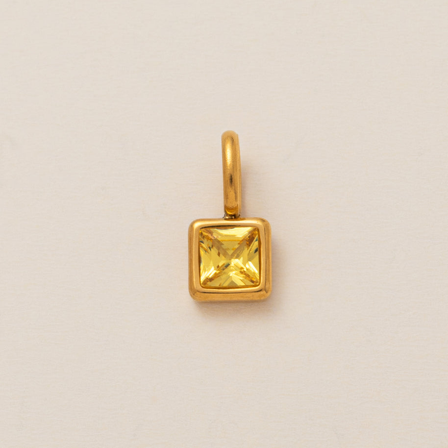 European Colorful 12 Birthstones Pendant Zircon DIY Charm