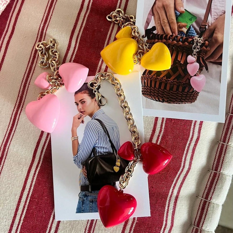 Heart Resin Charm Cute Bag Keychain Accessory Gift for Women