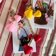 Heart Resin Charm Cute Bag Keychain Accessory Gift for Women