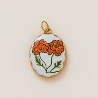 DIY Flower Grass Pendant Heart Print Colorful Charm JX252601S