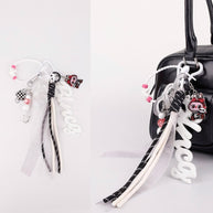 Sport Labubu Keychain | Miu-Style Lovely Pink Woven Rope Tag