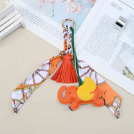 Dumbo Keychain | Cute Leather Tassel Scarf Bag Charm