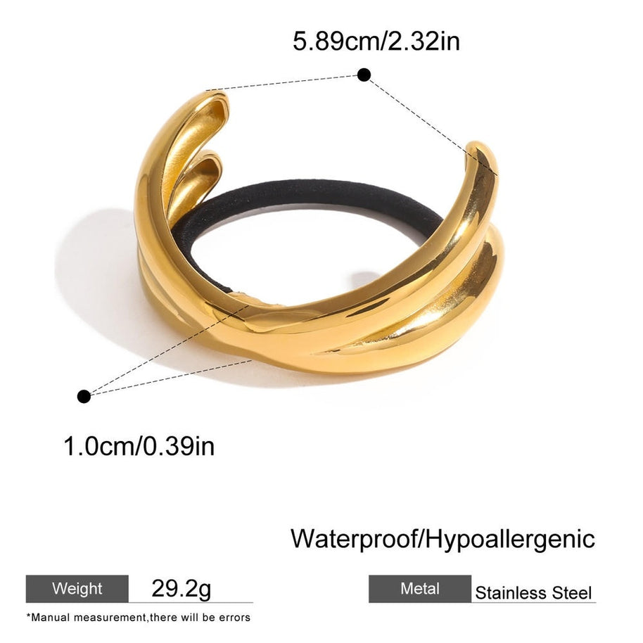 Cross Hair Tie Stainless Steel Ponytail Band JXH2408012