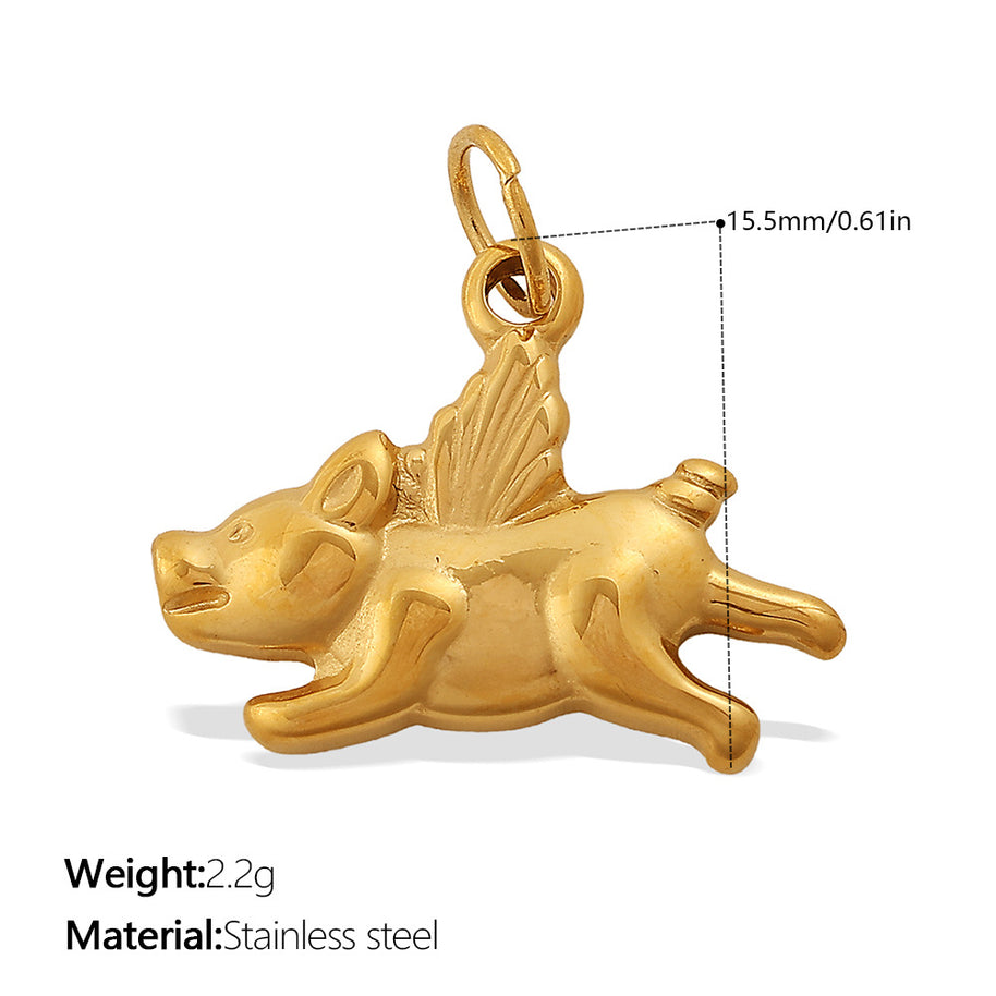 Cute Animal Charm Set Steel 18K Gold Plated DIY Versatile
