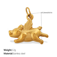Cute Animal Charm Set Steel 18K Gold Plated DIY Versatile