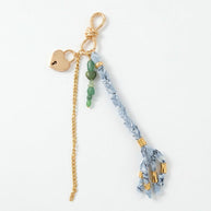 Vintage Heart  Stone Bag Charms Bohemian Tassel Keychain