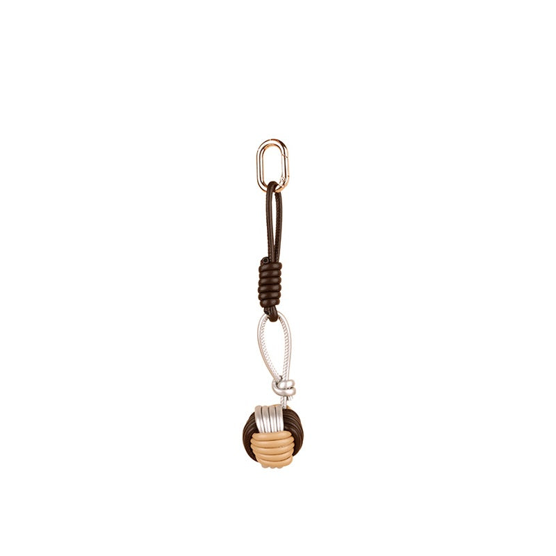 Handmade Two-Tone Keychain | Versatile Braided Ball Charm