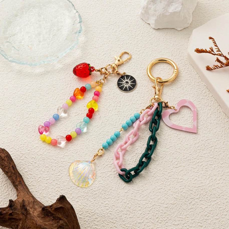 Easy to Use Dopamine Style DIY Colorful Keychain Bag Charms