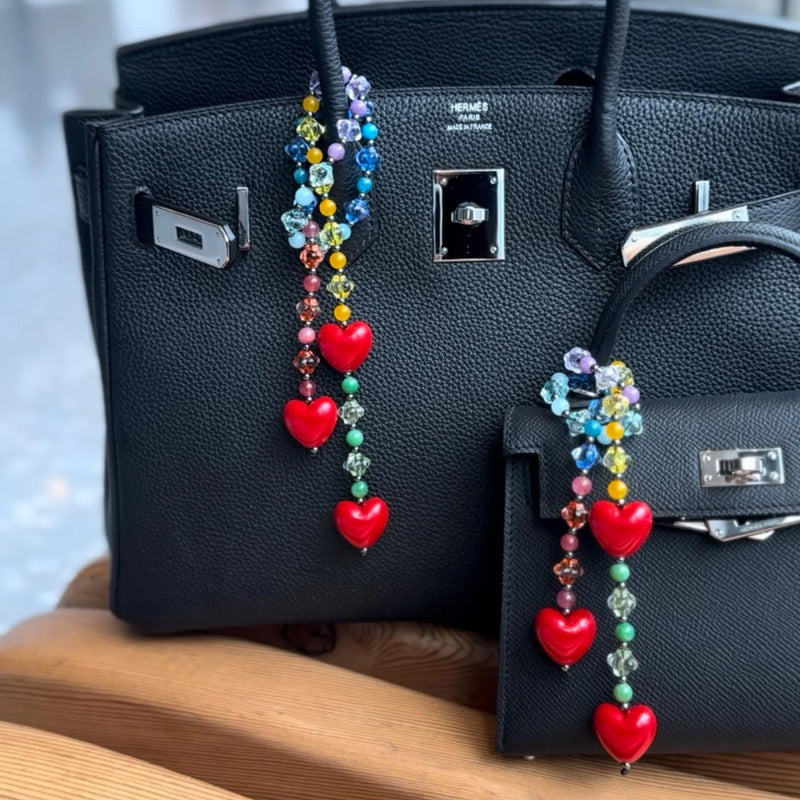 Acrylic Heart Bag Chain Macaron Color Ins Fashion DIY Charm