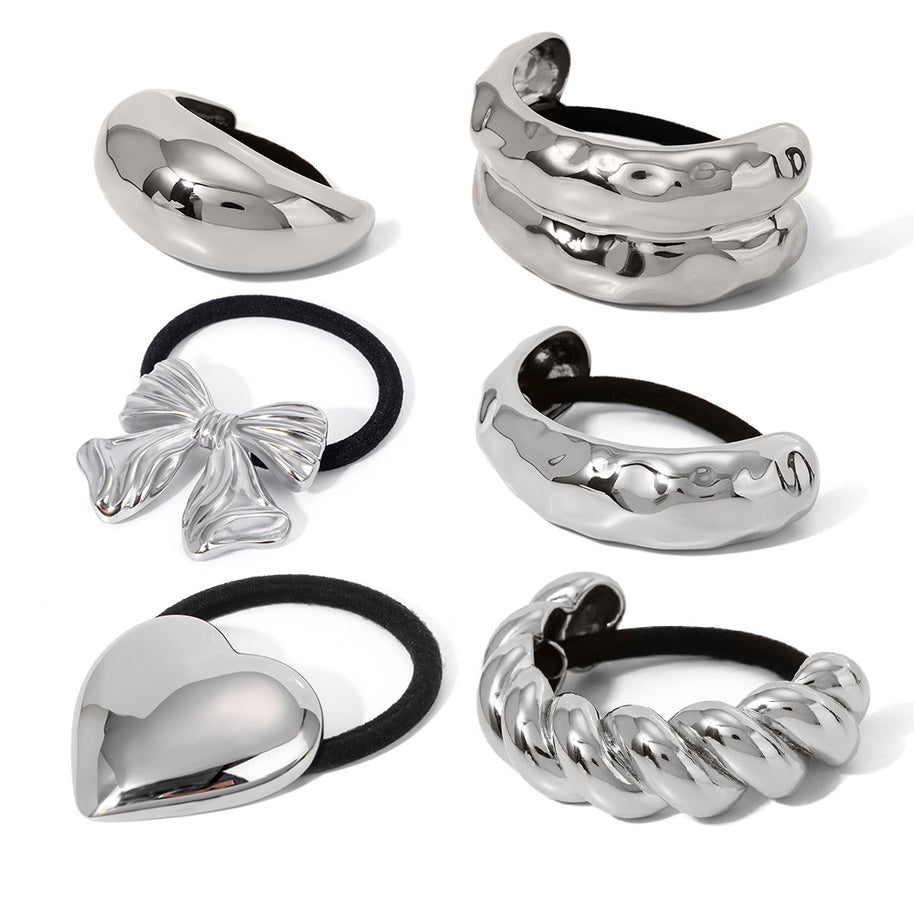 Stainless Steel Hair Tie Ponytail Band JXH2403001
