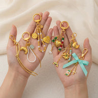 Fashion Copper DIY Keychain Bag Charm Pendant JX250914Q01