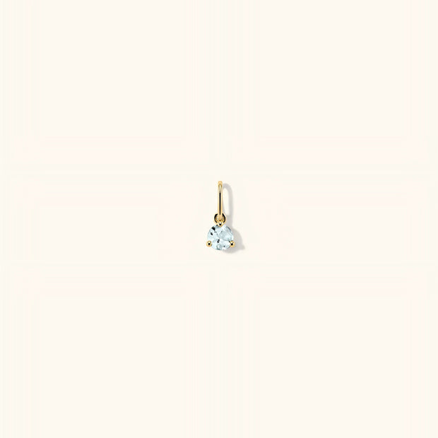 4mm Sky Blue Topaz Birthstone Charm