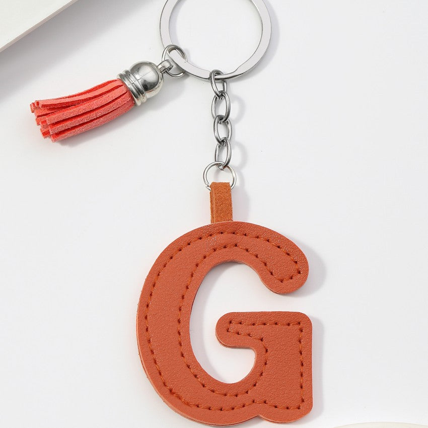 Letter Keychain | PU Leather Tael | Alphabet Charm