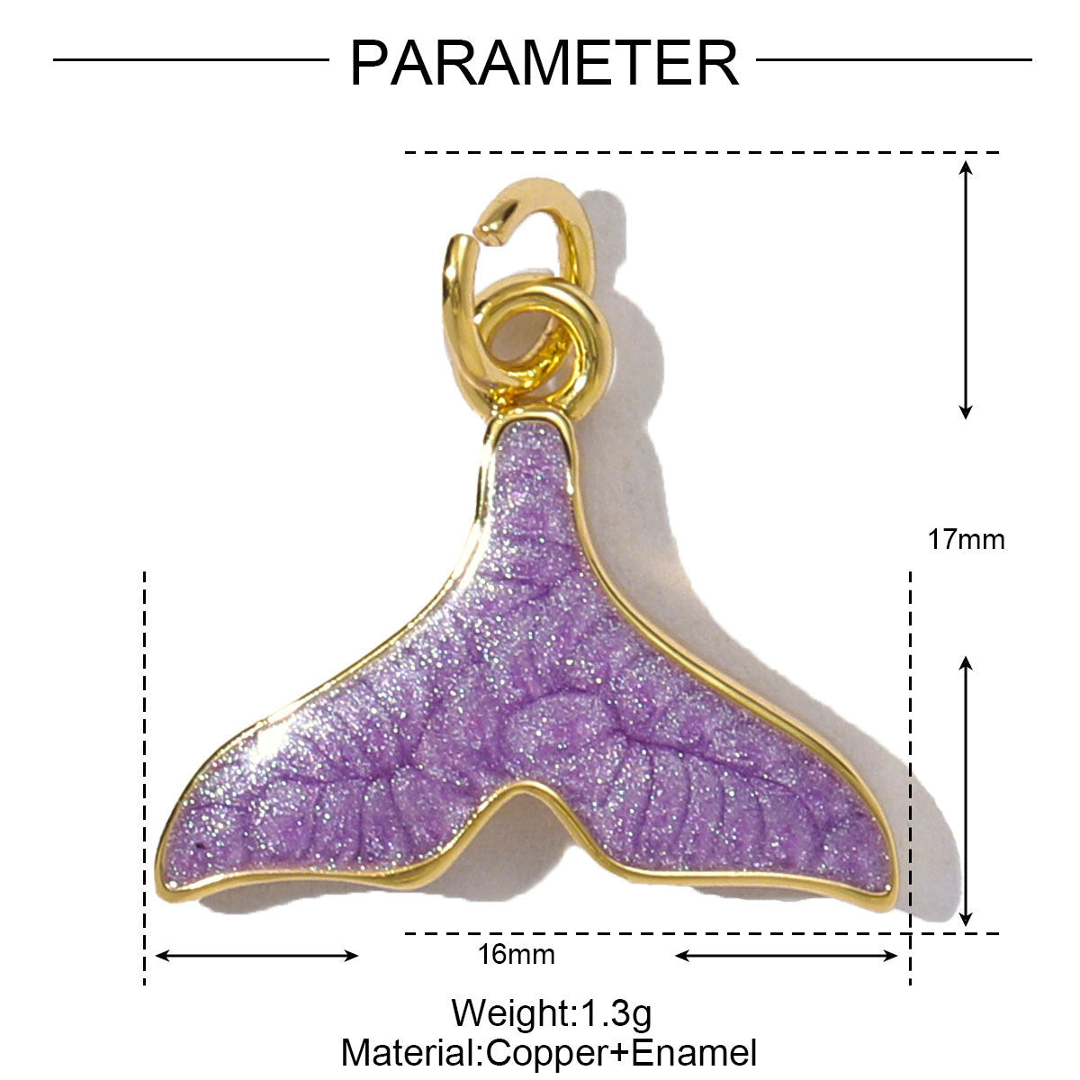 Mermaid Tail Pendant | Fantasy Butterfly Love Enamel Charm