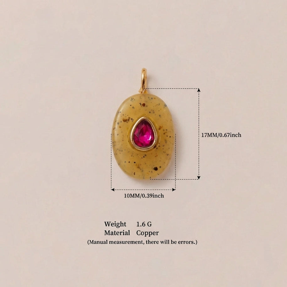 Glass Zircon DIY Pendants Dopamine Colorful Birthstone Charm