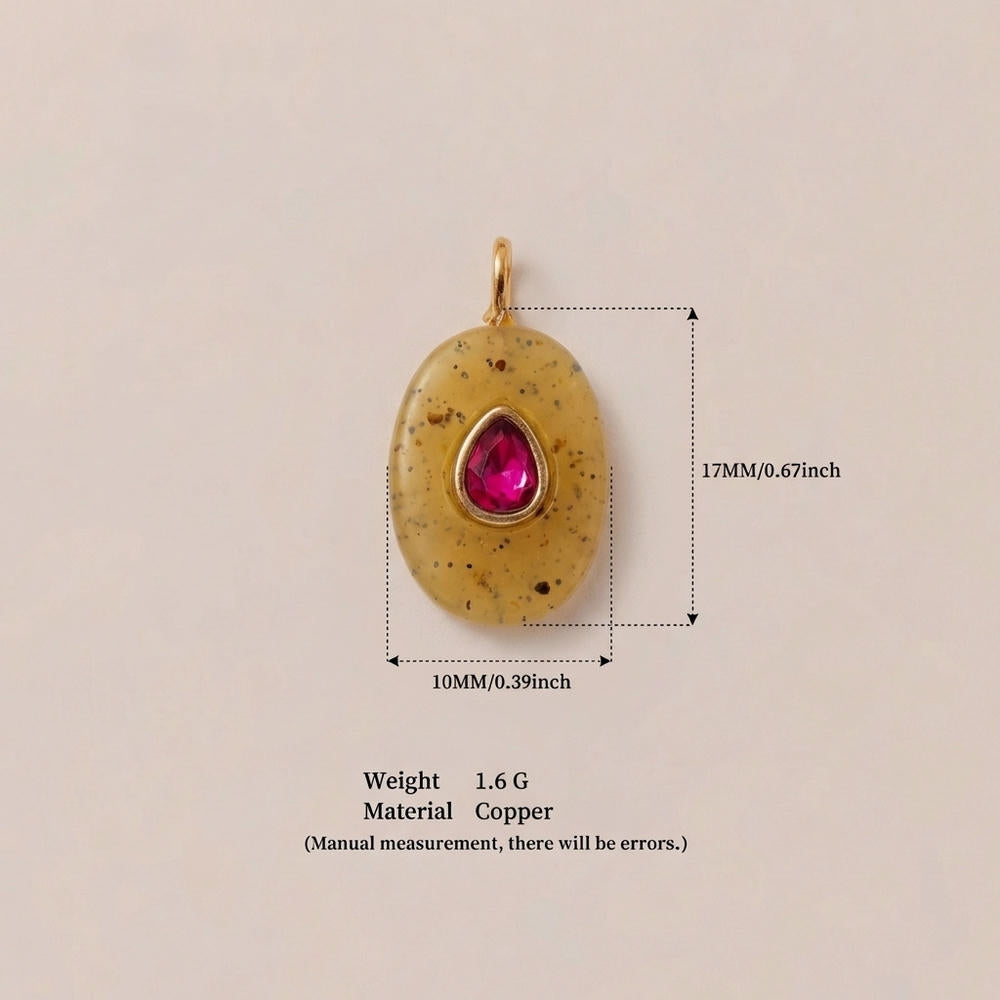 Glass Zircon DIY Pendants Dopamine Colorful Birthstone Charm