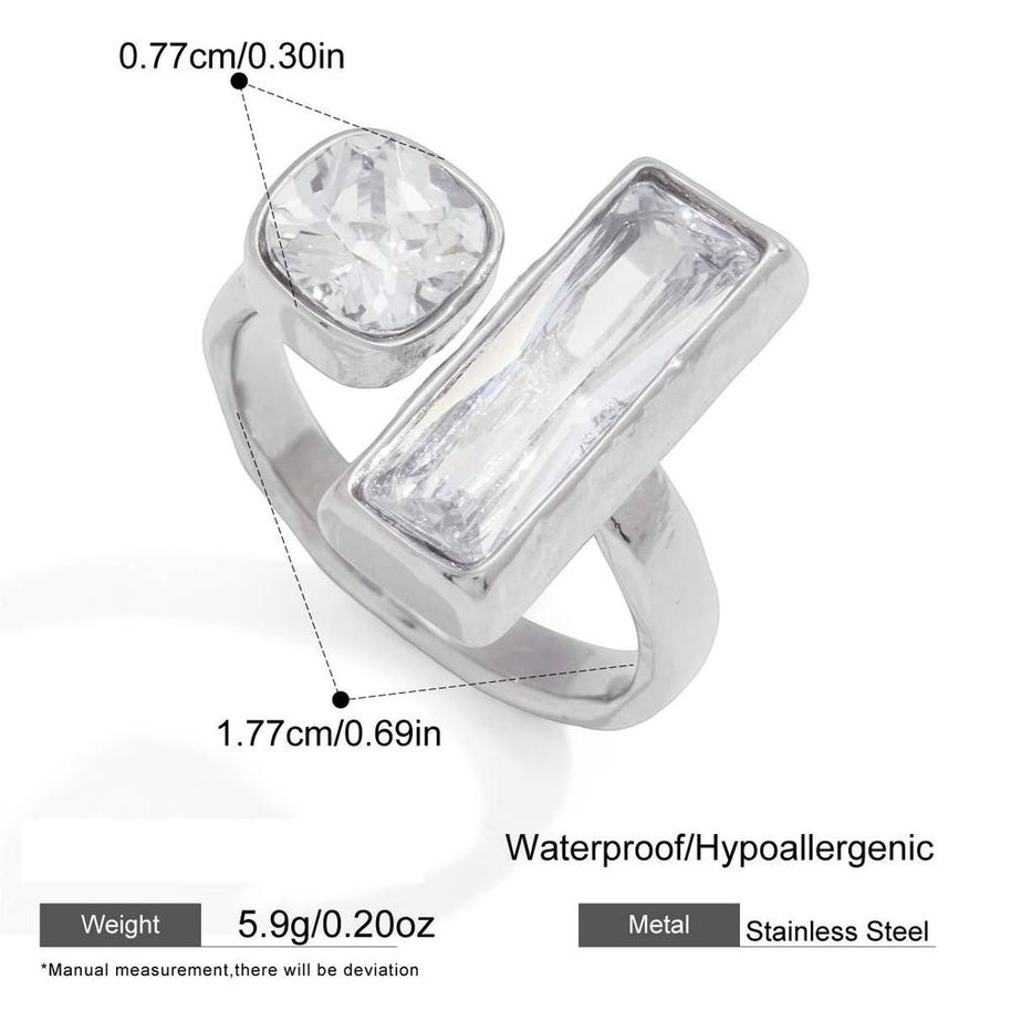 Zircon Ring | Stainless Steel Non-Tarnish | Women's Jewelry