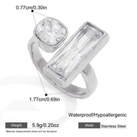 Zircon Ring | Stainless Steel Non-Tarnish | Women's Jewelry