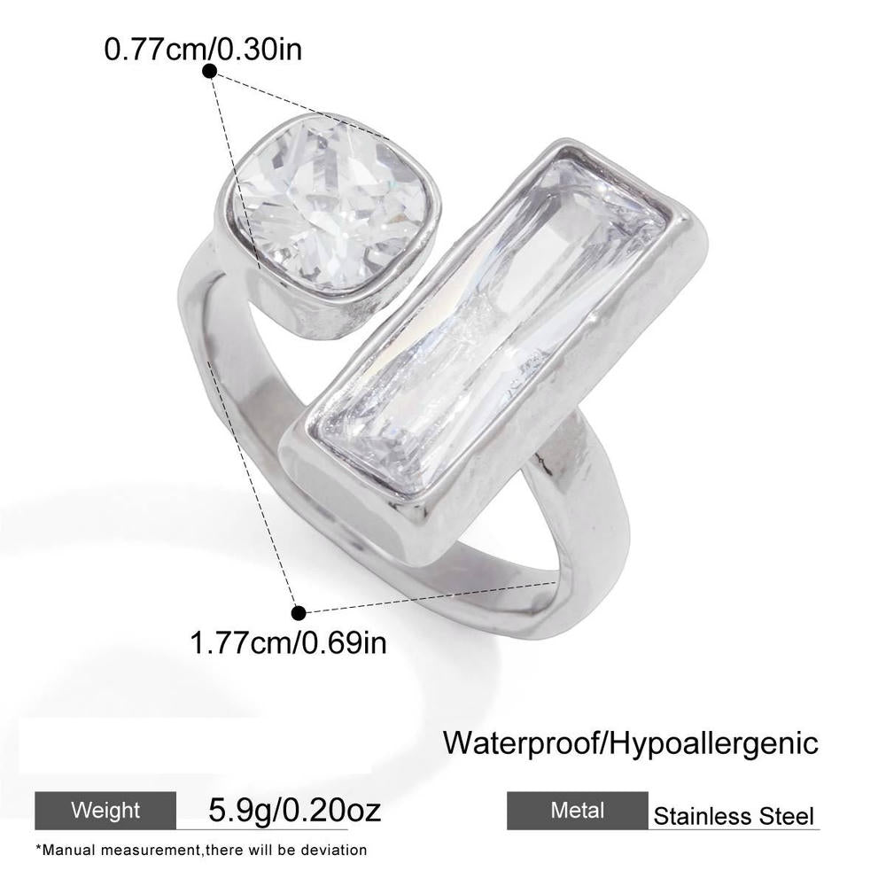 Zircon Ring | Stainless Steel Non-Tarnish | Women's Jewelry