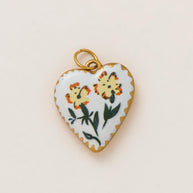 DIY Flower Grass Pendant Heart Print Colorful Charm JX252601S