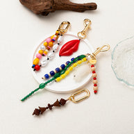 Dopamine Colorful Bag Charms Fashion DIY Beaded Keychain