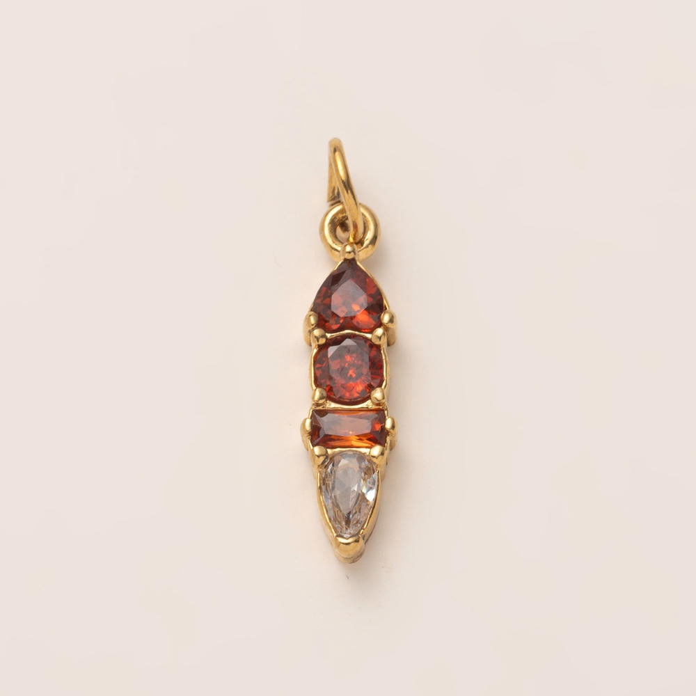 DIY 12 Months Birthstone Zircon Pendant 18K Gold JX24111602M