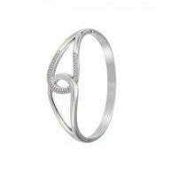 Interlocking Geometric Open Bangle