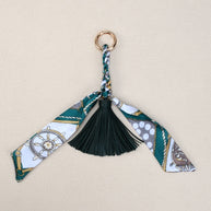 Ribbon Bow Keychain | Leather Tassel Charm for Bags & Cars