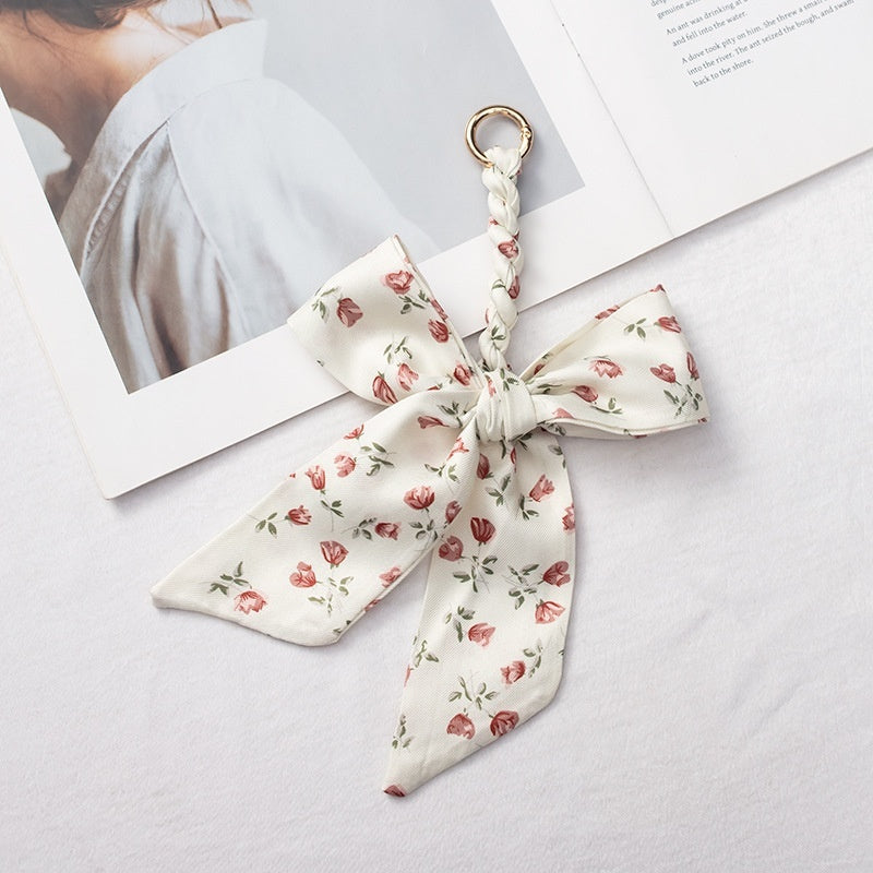 Scarf Bow Keychain | Versatile Braided Bag Charm Strap Decor